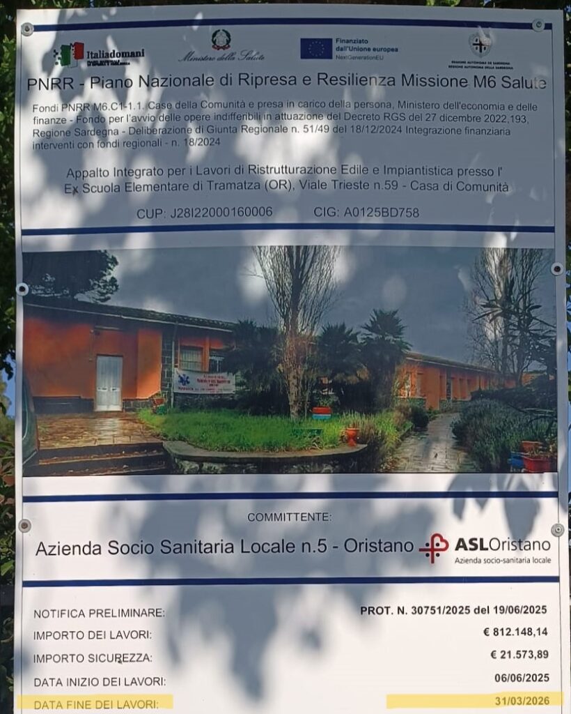 Cartello di Cantiere presso CdiC Tramatza (OR)